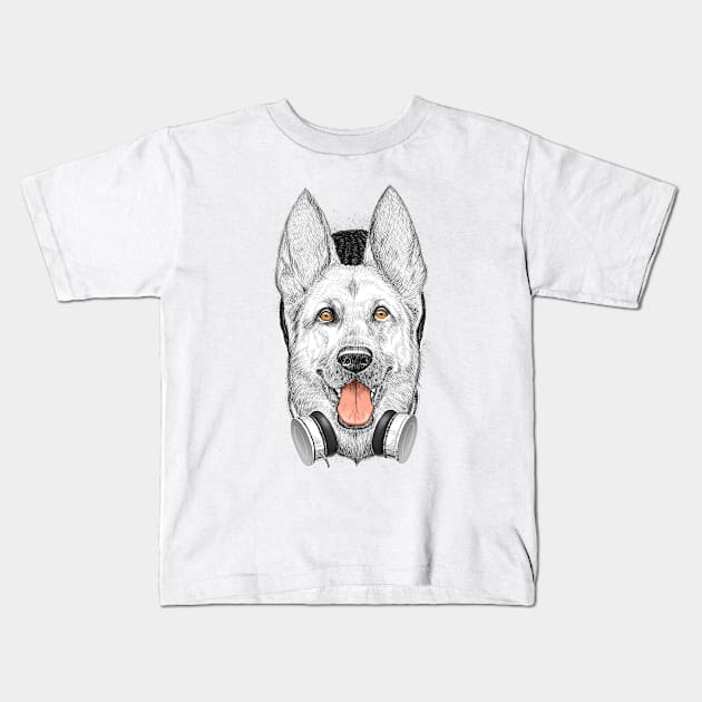 German shepherd dog Kids T-Shirt by NikKor